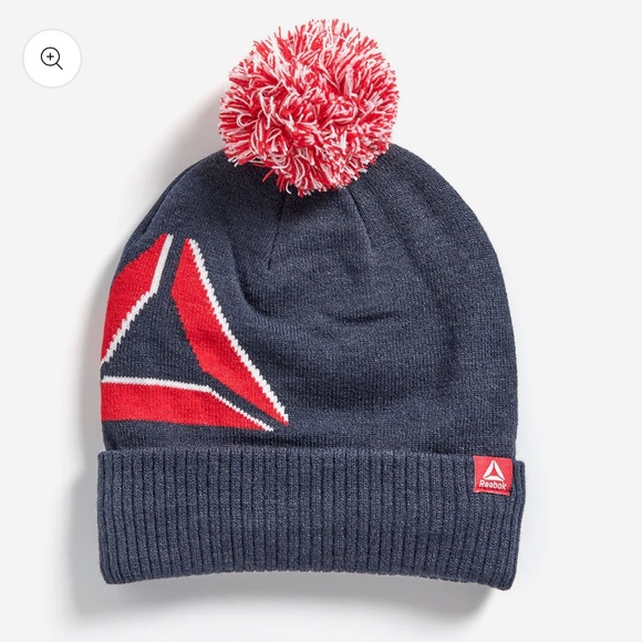 Reebok Accessories - Reebok Women's Logo Intarsia Pom Beanie nwt navy